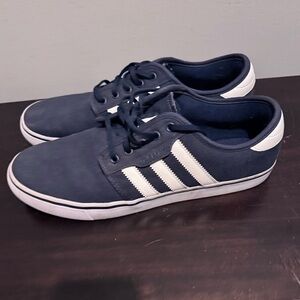 Adidas Men's Seeley Dark Blue and White Skate Sneakers